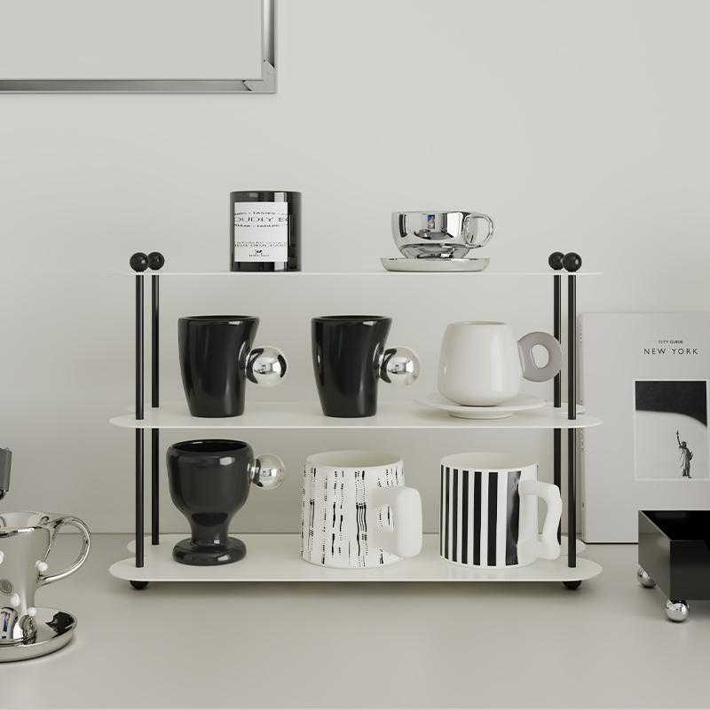 Nordic Sense北欧铁艺多层置物架客厅家用桌面杯子收纳架撞色层架