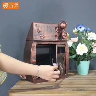 动物铁艺邮箱金属壁挂信报箱复古手工创意信箱家居园艺工艺品邮筒