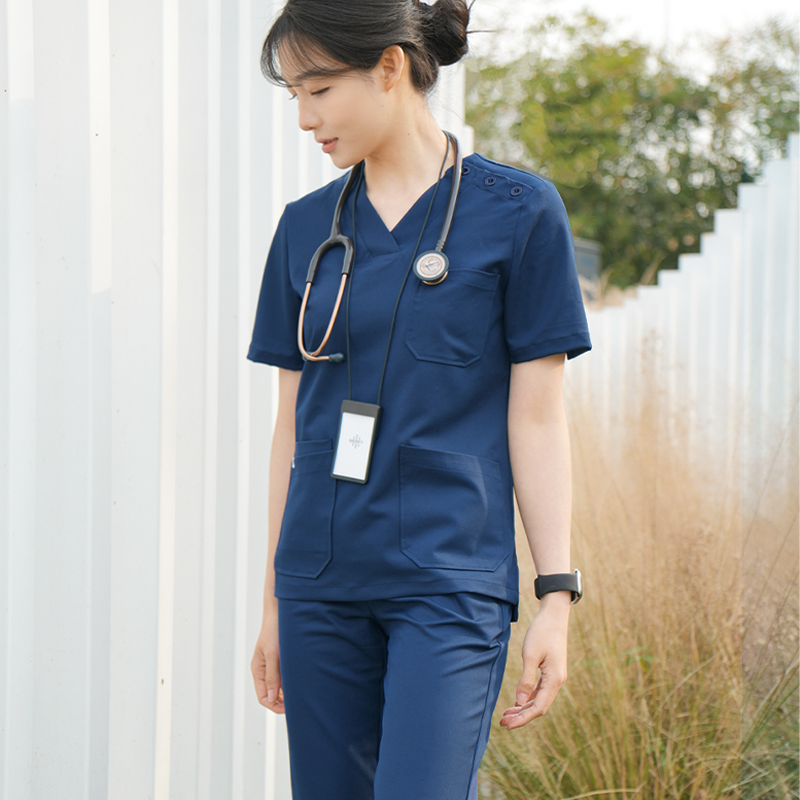 MERFY高端洗手衣女短袖分体套装