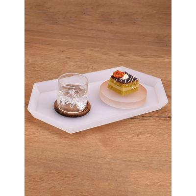 云琳新中式teastone同款亚克力托盘磨砂白六边形点心收纳下午茶盘