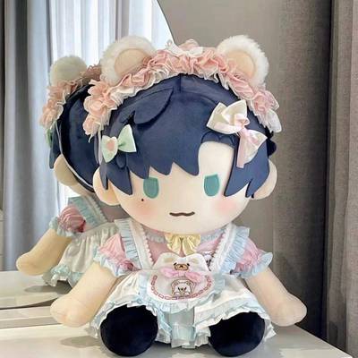 40cm娃衣夹心面包熊一番赏小裙子坐姿娃衣棉花衣服娃连衣裙套装无