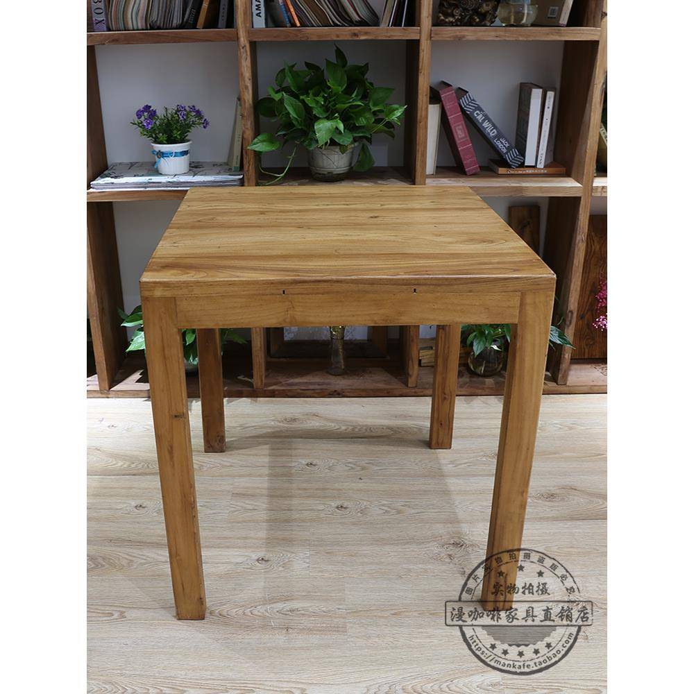 老榆木桌椅覆古做旧原木餐桌酒馆休闲甜品咖啡厅餐饮面馆实木桌子