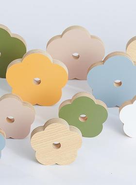 木棍小舅 洞洞板置物架配件 莫兰迪彩色木质花朵