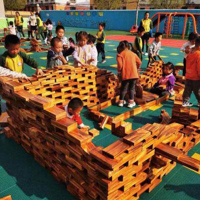 户外碳化积木安吉幼儿园游戏大型超大实木建构防腐碳烧大积木玩具