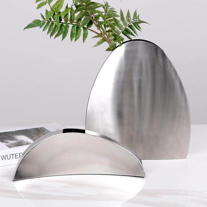 简约现代镜面扁形花器金属材质花瓶样板房客厅卧室摆件装饰,节庆用品/礼品,新娘配件,淘宝优惠券,粉丝福利购,淘宝优惠卷