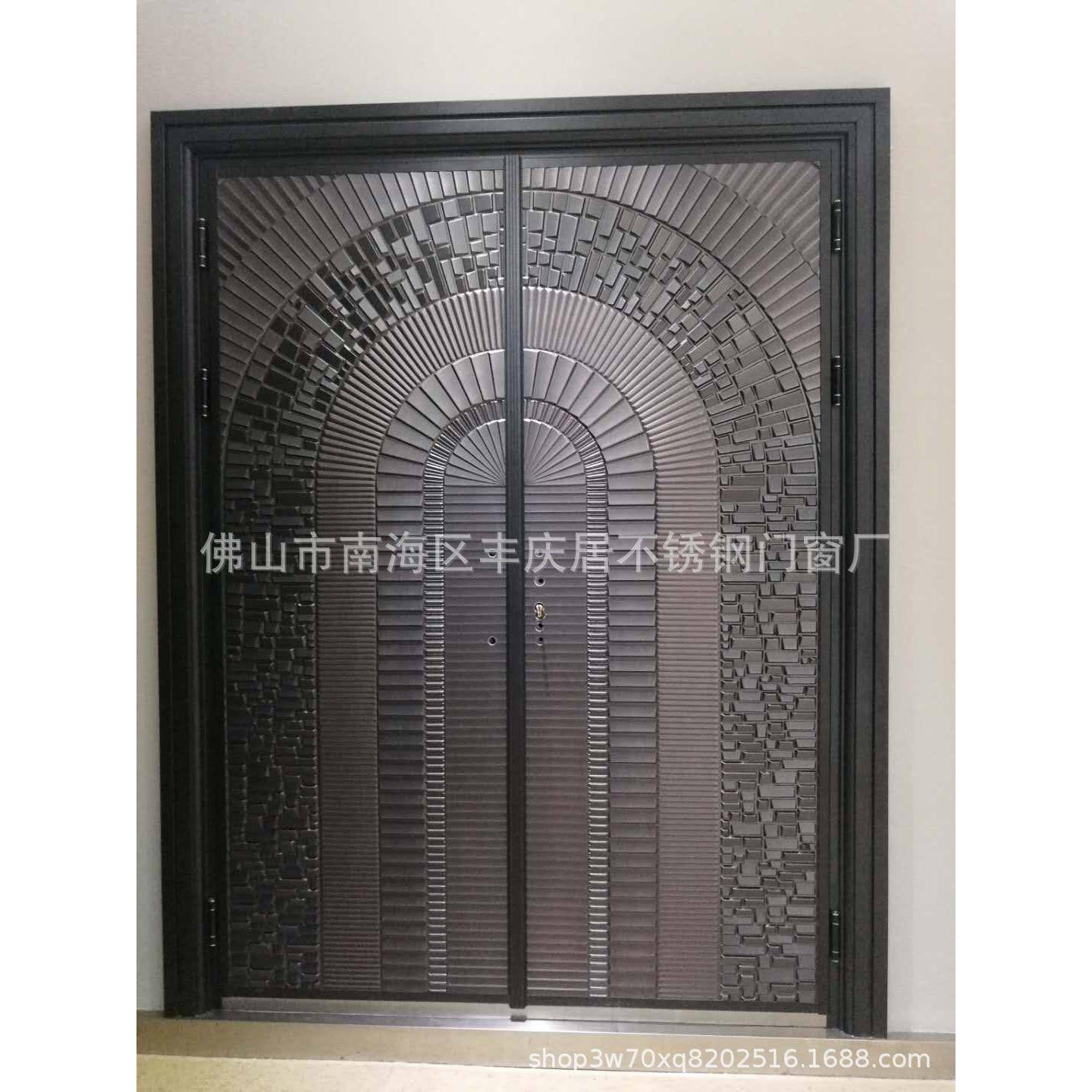 直销防爆铸铝门双开别墅大门家用进户防盗门子母单开仿真铜门