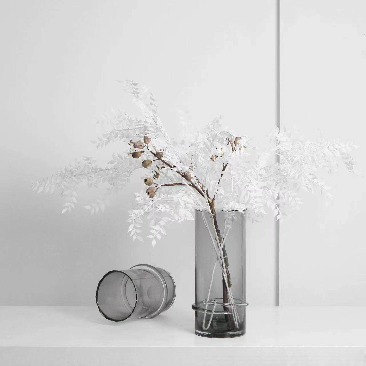 现代简约不规则瓶口直筒咖色玻璃花器售楼处吧台样板间家居花瓶,农机/农具/农膜,其它农用工具,淘宝优惠券,粉丝福利购,淘宝优惠卷