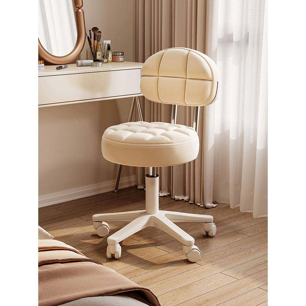 梳妆台椅子女生卧室化妆凳轻奢高级感家用圆凳子靠背美甲师专用椅,农机/农具/农膜,其它农用工具,淘宝优惠券,粉丝福利购,淘宝优惠卷