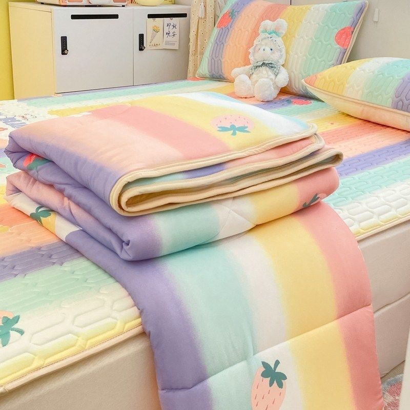 夏季乳胶冰丝凉席夏被四件套床单人学生宿舍空调软席子床垫三件套,床上用品,牛皮席,淘宝优惠券,粉丝福利购,淘宝优惠卷