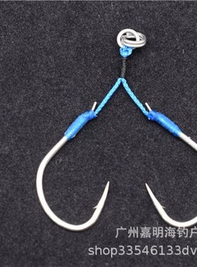 日本SHOUT慢摇铁板钩 船钓绑好双钩 PE长2cm 南油西沙铁板钩