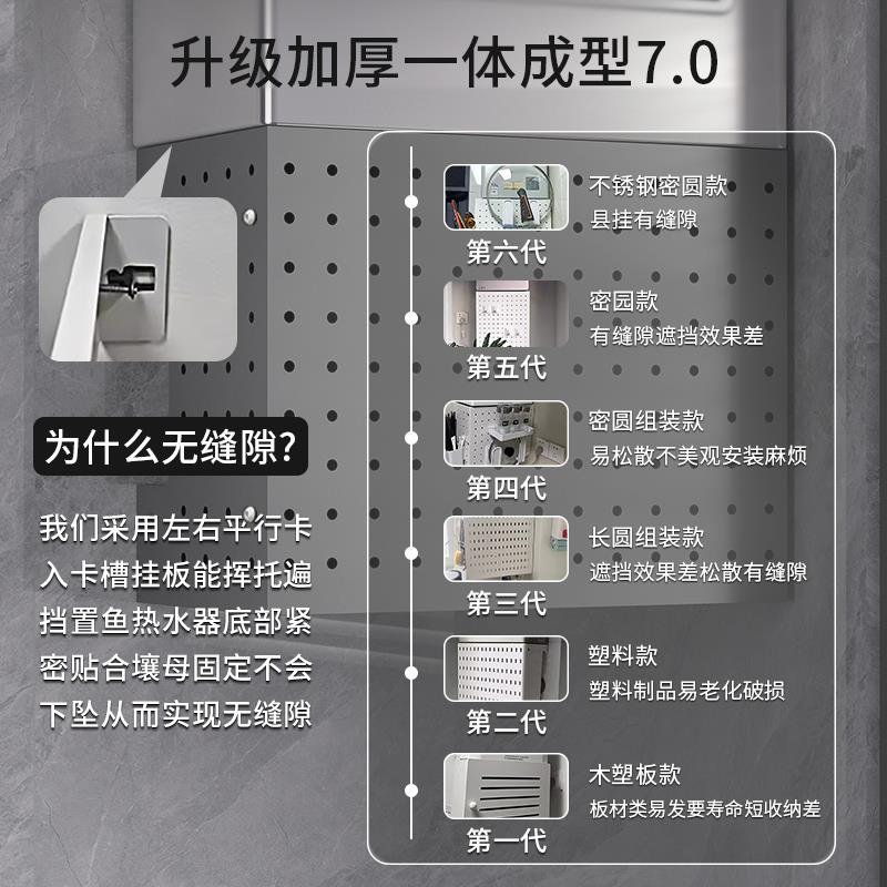 热水器燃气管道洞洞板装饰遮挡罩厨房天然气壁挂炉置物架遮丑挡板
