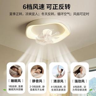 摇头风扇灯卧室现代简约智能一体电扇灯全光谱护眼儿童房吸顶灯具