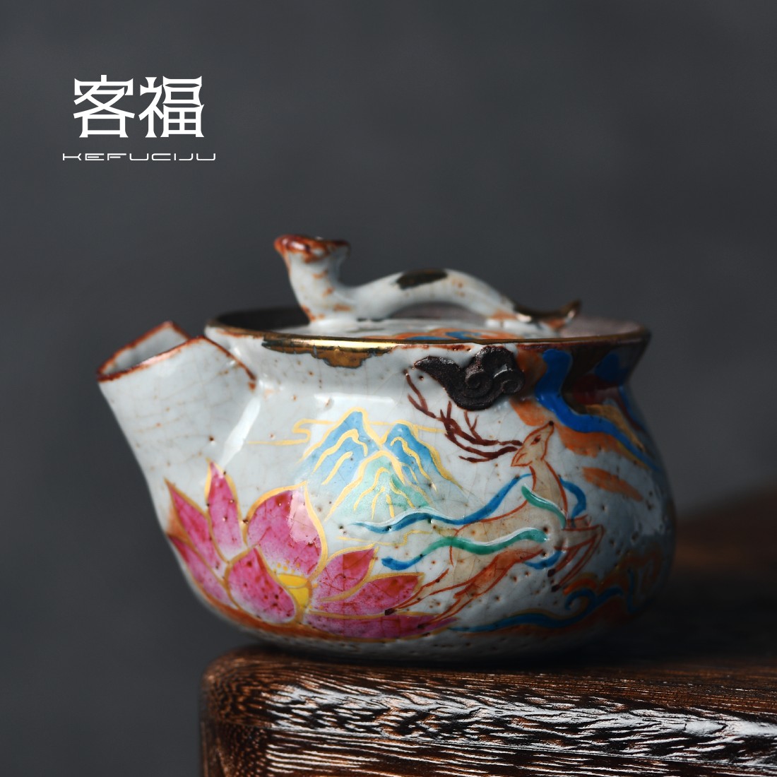 奢友九觉堂手绘色鹿宝瓶敦