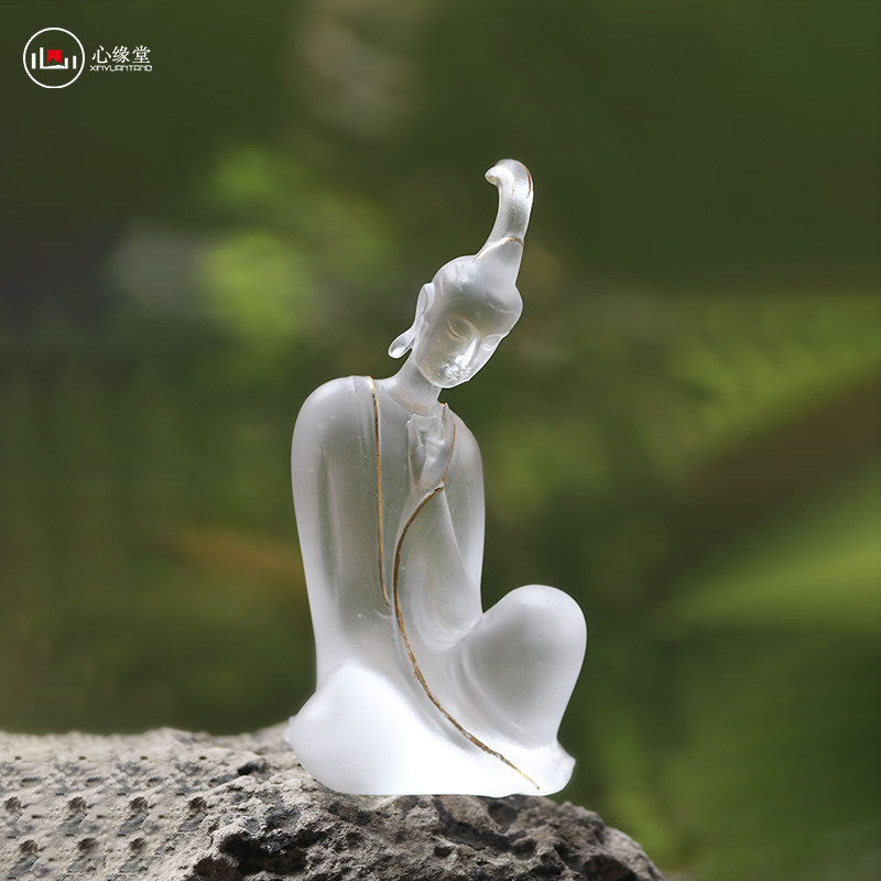 心缘堂琉璃禅意摆件茶席