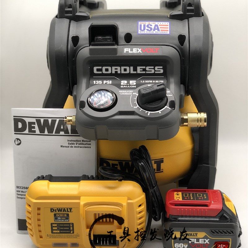 美国DEWALT DCC2560T1 60V锂电池无刷气泵空压机小型空气压缩
