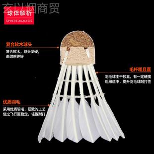 博卡羽毛球1品2只装专BK-1000业频练球正耐打鹅高毛复合训软木硬