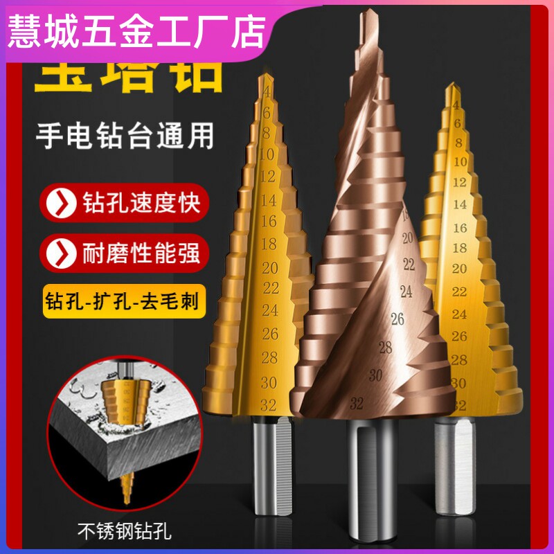 瑞斯丽压克力板打洞铁板扩孔钻头钻孔打孔机扩孔机铁板开口冲孔钻