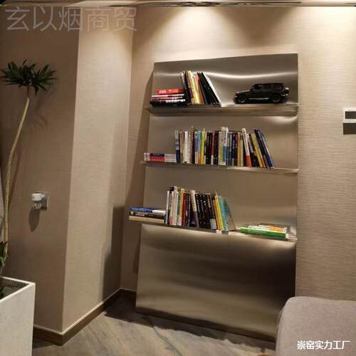 艺术展示架陈列架中置物架客不锈钢厅书63138架简约古志架落杂地
