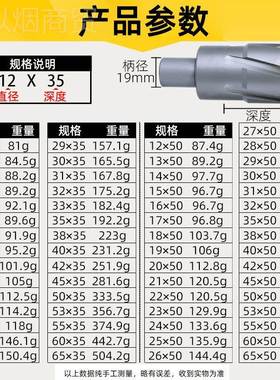 合金磁力钻LOQ5m 50mmm3 不锈钢板空心钻取钻头硬质合金金芯属开
