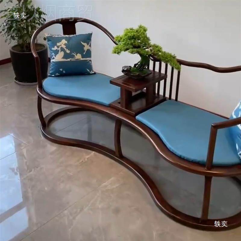 新中式罗MZT汉床代木现中式罗汉沙发双人位茶厅室会所客实禅意家