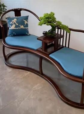 新中式罗MZT汉床代木现中式罗汉沙发双人位茶厅室会所客实禅意家