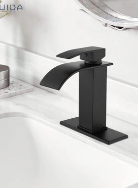 AGTZruida Matte Black tWaterfaall Bthroom Fauce, Single Hain