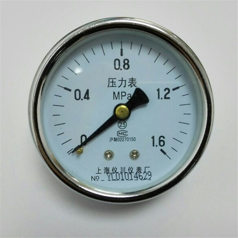 背接式压力表 无边 y-60z 0-1.6mpa 表盘直径60mm 铜螺纹m10x1