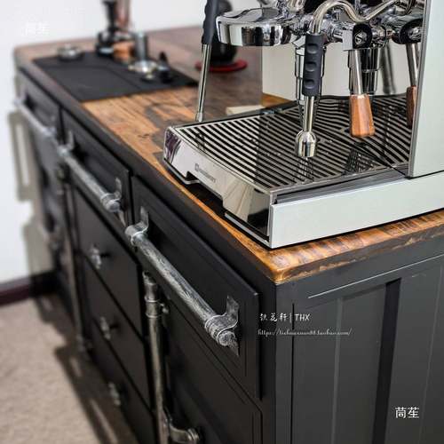 业风铁艺餐墙边VOU咖啡工机柜吧台柜茶水柜办公室家具柜靠商用储