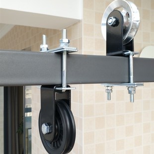 方管固定轴承滑轮静音吊自制DIY高位下拉划船背健身器材承重轮