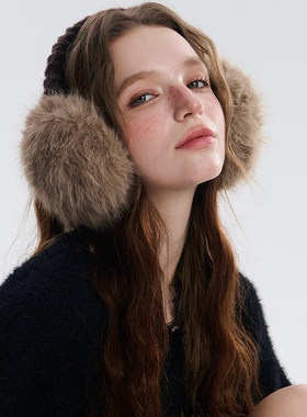 Mdesign彷狐毛可折叠保暖耳罩冬季女士纯色长毛绒耳罩防冻耳罩