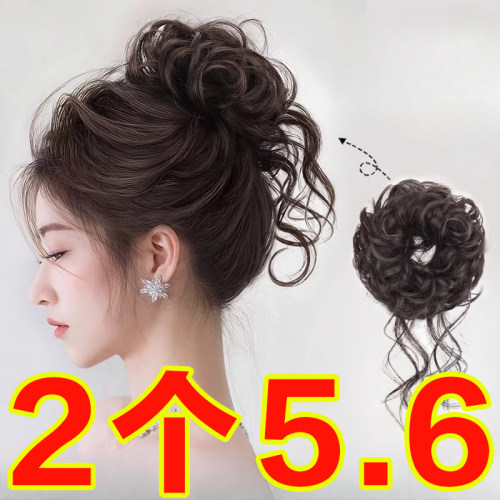 丸子头假发发圈盘发发髻龙须丸子