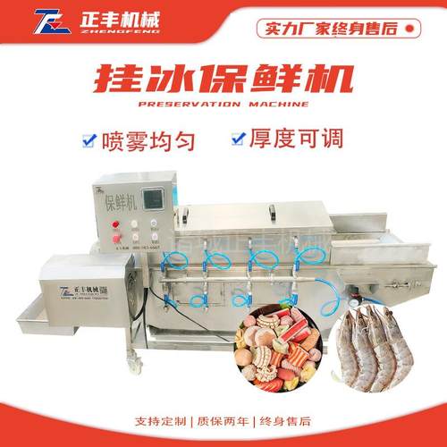 供应全自动鱼片包冰衣机带鱼挂冰机冷冻产品辅助设备厂家供应