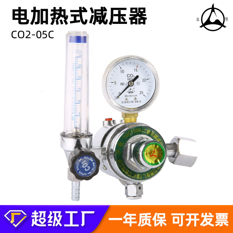 临海工厂供应二氧化碳电加热式减压器减压阀调压压力表小批量定制