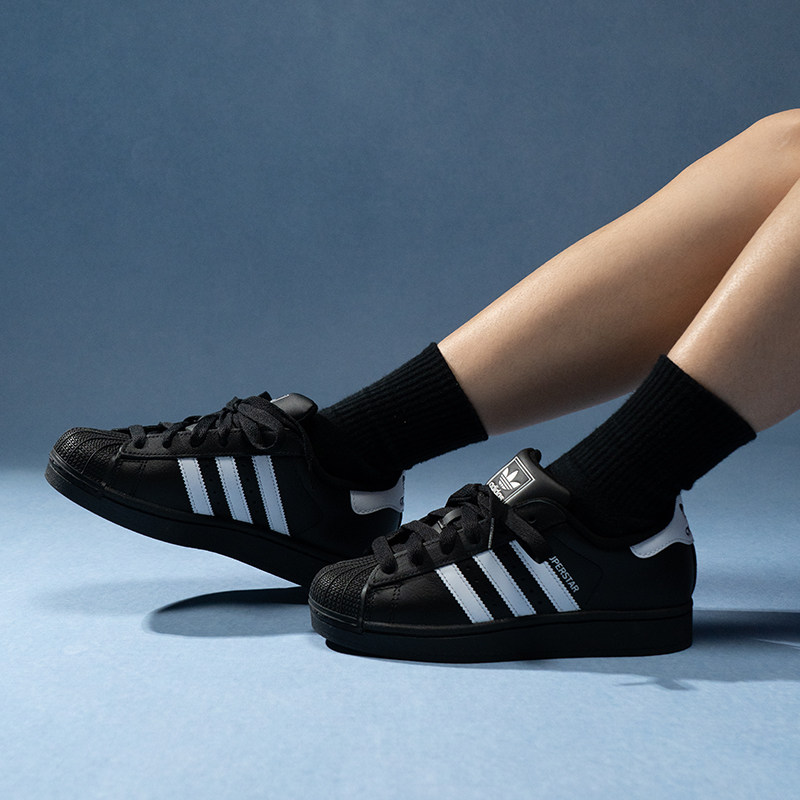 Adidas阿迪达斯经典贝壳头女款正品Superstar2黑色休闲板鞋JH9977