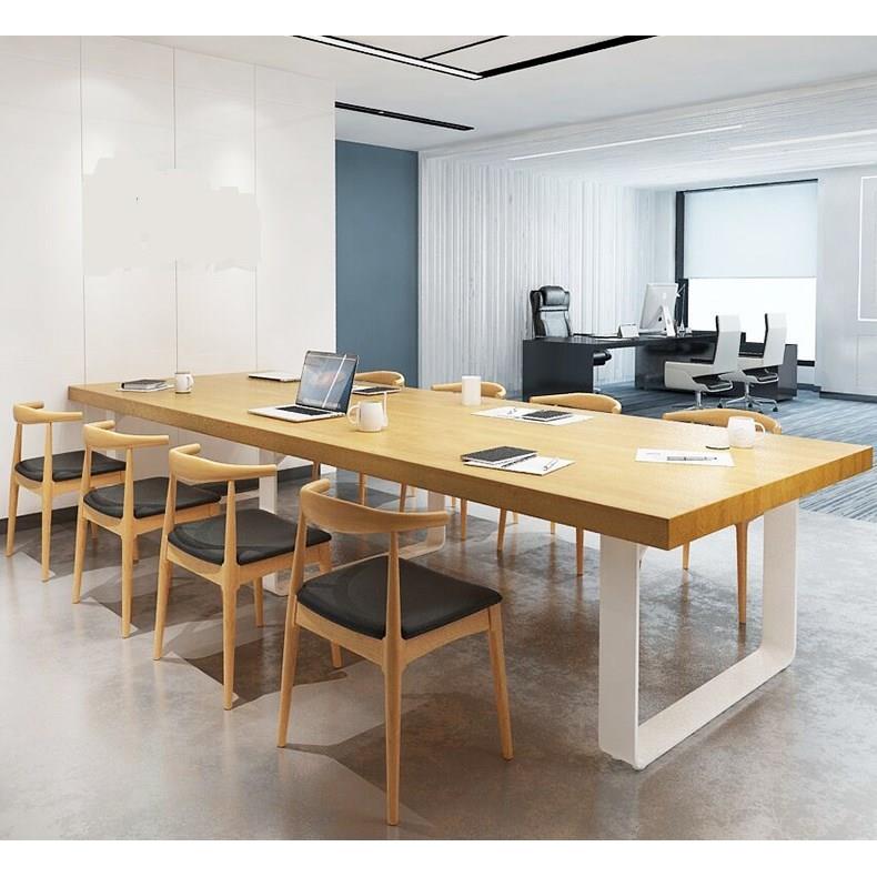 loft实木会议桌电脑桌长桌子简约现代洽谈办公桌工作台桌椅组合