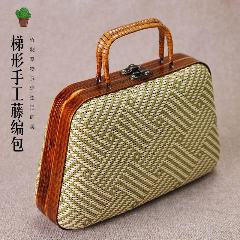 竹居小院复古竹编包手提包背带款手工制作竹制品家居收纳竹节藤编,特色手工艺,竹编/竹雕,淘宝优惠券,粉丝福利购,淘宝优惠卷