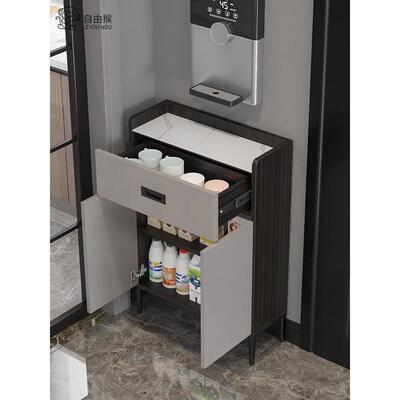 超薄50宽餐柜20cm极窄25简约轻奢岩板实木茶水厨房柜收纳柜