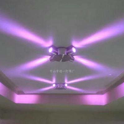 四头个性led聚光射灯十字星光灯过道走廊天花板灯酒吧KTV墙壁造型