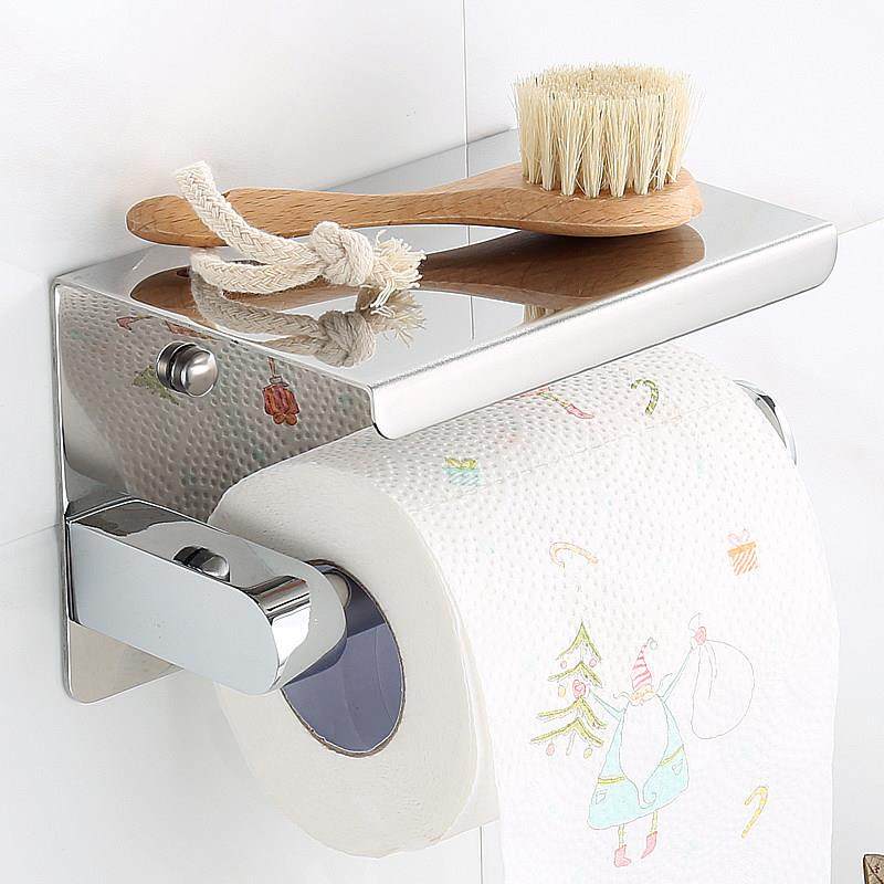 厕所纸巾盒不锈钢304卫生纸置物架免打孔厕纸盒纸筒卫生间卷纸架