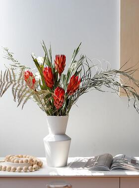 轻奢高级南非进口雪莲花干燥花花束散尾叶蕨叶室内客厅摆设装饰花