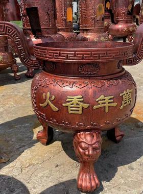 铸铁烧香炉定制大型插香炉宗祠平口大号供佛香炉室内外三足鼎