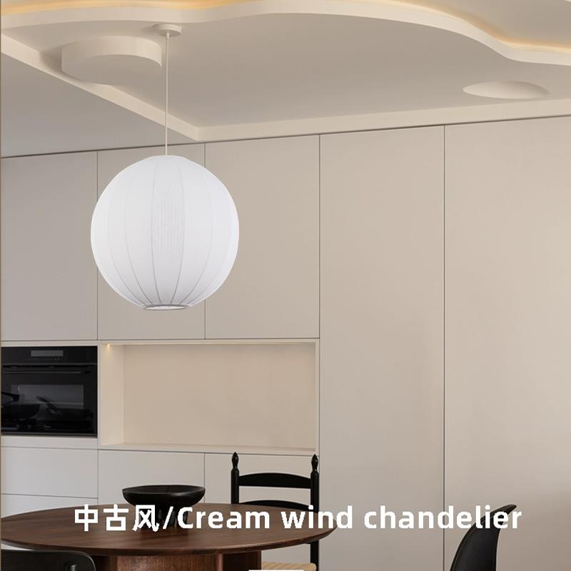 中式布艺灯笼吊灯饭店包厢餐厅灯日式复古茶室灯简约中古卧室灯