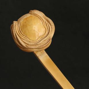 老玉竹一体竹雕纯手工雕刻竹制如意摆件文玩竹器把玩竹雕工艺品