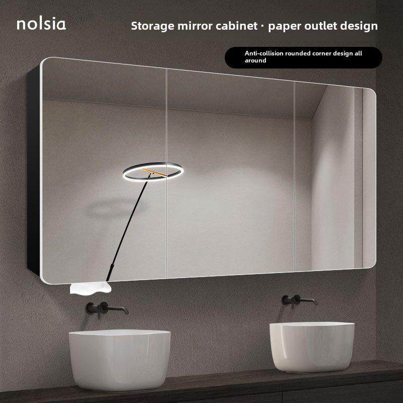 浴室铝合金镜子柜壁挂式浴室镜子储物柜浴室水槽镜子柜分开