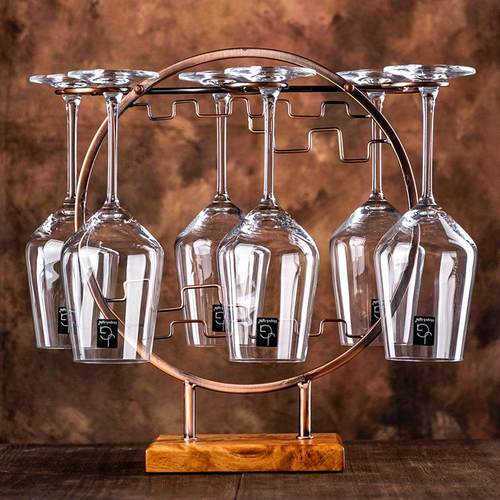 红酒杯架倒挂家用摆件高脚杯悬挂架葡萄酒吊杯架现代轻奢创意中式