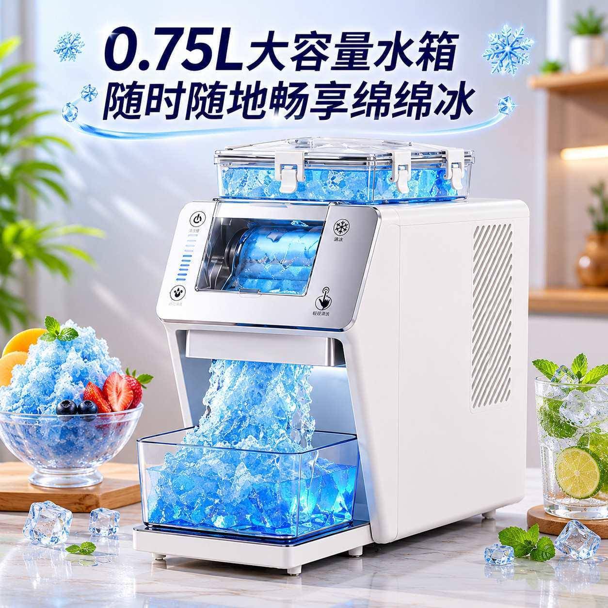 冰沙机家用小型电动刨冰机绵绵冰碎冰机元扬沙制冰沙机雪花机
