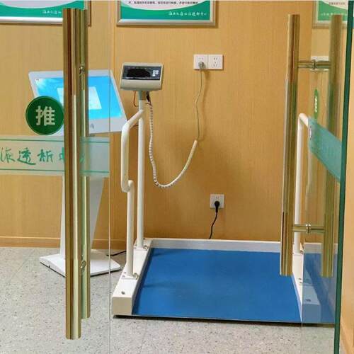 骑川QC909品质轮椅电子秤连接医院血透系统ERP打印轮椅体重秤厂
