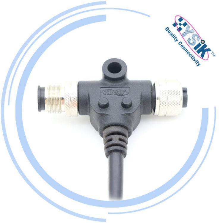 防水IP67 NMEA2000T型船用电气电源 M12微型公连接器