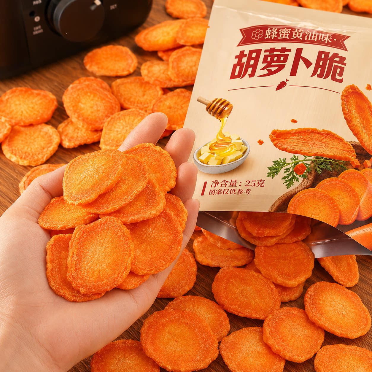 胡萝卜干脆片脱水综合果蔬脆即食青红萝卜片蔬菜干儿童营养零食
