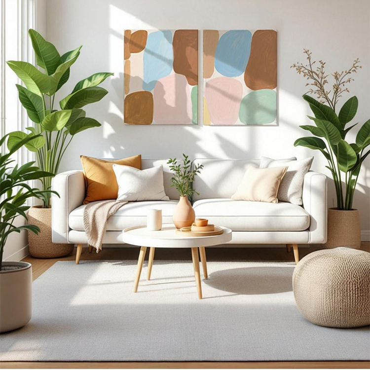 北欧奶油风抽象客厅装饰画小众艺术高级感沙发背景墙挂画简约壁画